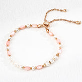 S925 Silver Freshwater Pearl & Pink Shell Bracelet